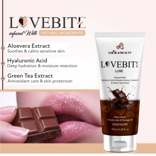 LOVE AND BEAUTY LOVEBITE CHOCOLATE FLAVOUR - LUBRICANT AND MASSAGE GEL ( 100 ML ) alternate view