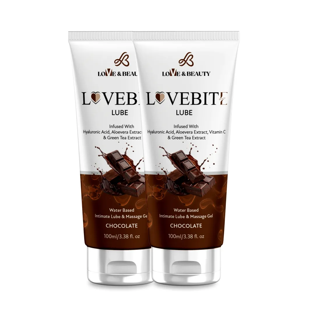 LOVE AND BEAUTY LOVEBITE CHOCOLATE FLAVOUR - LUBRICANT AND MASSAGE GEL ( 100 ML ) 2 pack