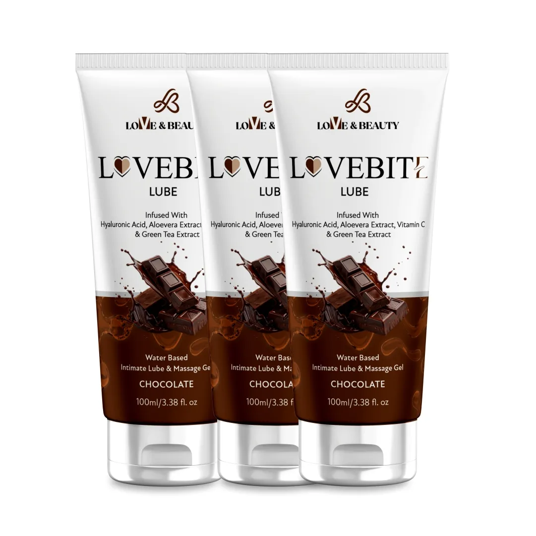 LOVE AND BEAUTY LOVEBITE CHOCOLATE FLAVOUR - LUBRICANT AND MASSAGE GEL ( 100 ML ) 3 pack