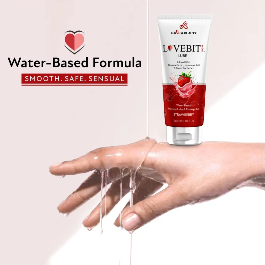 LOVE AND BEAUTY LOVEBITE STRAWBERRY FLAVOUR - LUBRICANT AND MASSAGE GEL ( 100 ML )